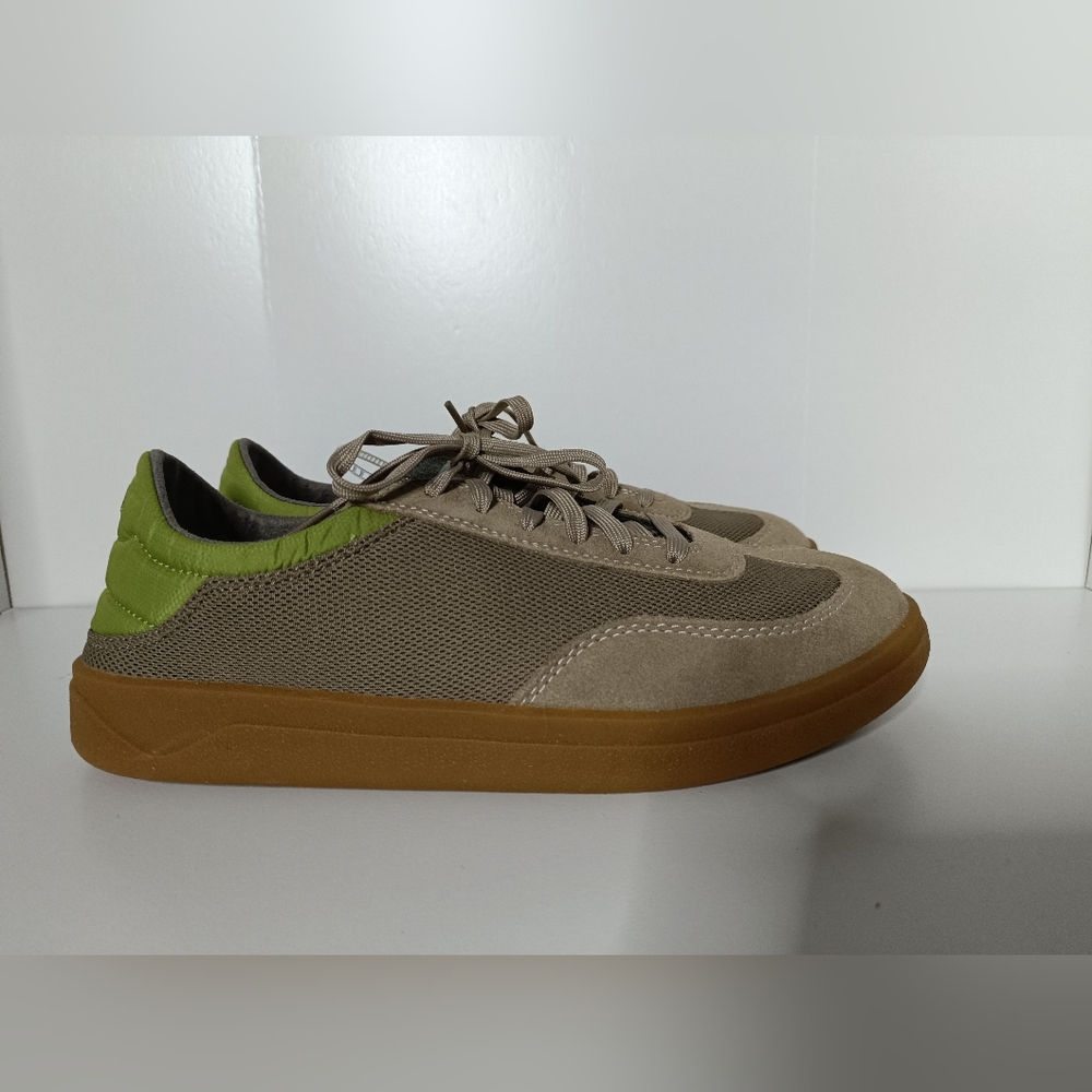Olukai Punini Mens 8.5 Brown Green Casual Lace Up Drop In Heel Shoes Tried On!
